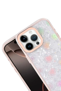 Apple iPhone 15 Pro Lumi Desenli Kapak - Pembe