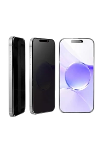 Apple iPhone 15 Pro Max Bilvis 5in1 5D Magic Hayalet Cam Ekran Koruyucu - Siyah