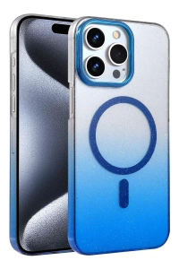 Apple iPhone 15 Pro Max Glossy Magsafe Kapak - Mavi