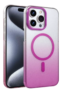 Apple iPhone 15 Pro Max Glossy Magsafe Kapak - Mor