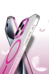 Apple iPhone 15 Pro Max Glossy Magsafe Kapak - Pembe