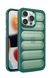 Apple iPhone 15 Pro Max Kılıf Airmax Silikon Kapak - Koyu Yeşil