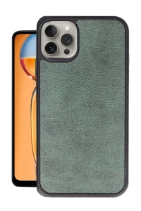 Apple iPhone 15 Pro Max Kılıf Aras Deri Kapak - Koyu Yeşil