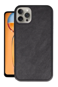 Apple iPhone 15 Pro Max Kılıf Aras Deri Kapak - Siyah