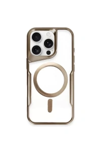 Apple iPhone 15 Pro Max Kılıf Boyi Magsafe Silikon Kapak - Kahverengi
