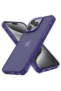 Apple iPhone 15 Pro Max Kılıf Elegant Kapak - Derin Mor