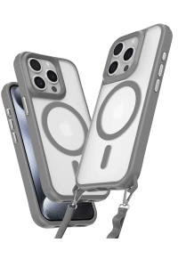 Apple iPhone 15 Pro Max Kılıf Enka Magsafe Silikon Kılıf - Titan Gri