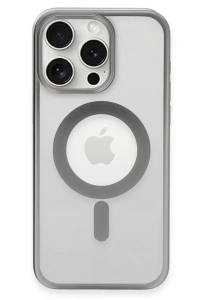 Apple iPhone 15 Pro Max Kılıf Erozi Magsafe Kapak - Gümüş