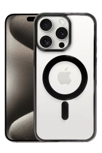 Apple iPhone 15 Pro Max Kılıf Erozi Magsafe Kapak - Siyah