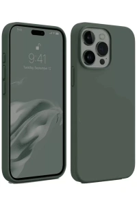 Apple iPhone 15 Pro Max Kılıf First Silikon - Koyu Yeşil