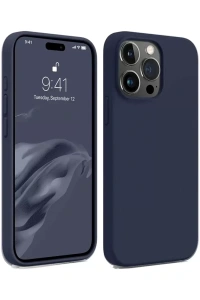 Apple iPhone 15 Pro Max Kılıf First Silikon - Lacivert