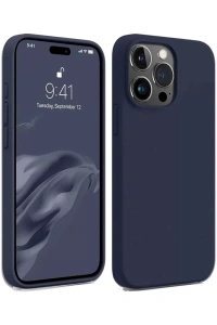 Apple iPhone 15 Pro Max Kılıf First Silikon - Lacivert