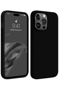 Apple iPhone 15 Pro Max Kılıf First Silikon - Siyah