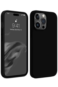 Apple iPhone 15 Pro Max Kılıf First Silikon - Siyah
