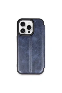 Apple iPhone 15 Pro Max Kılıf Flip Cover - Lacivert