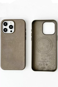 Apple iPhone 15 Pro Max Kılıf Karen Magsafe Kapak - Kahverengi
