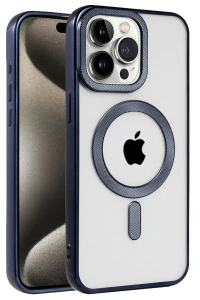 Apple iPhone 15 Pro Max Kılıf Kronos Magsafe Kapak - Lacivert