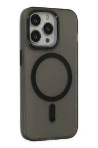 Apple iPhone 15 Pro Max Kılıf Lodos Magneticsafe Mat Kapak - Siyah