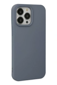 Apple iPhone 15 Pro Max Kılıf Nano içi Kadife Silikon - Gri