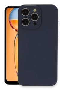 Apple iPhone 15 Pro Max Kılıf Nano içi Kadife Silikon - Lacivert