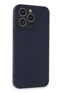 Apple iPhone 15 Pro Max Kılıf Nano içi Kadife Silikon - Lacivert