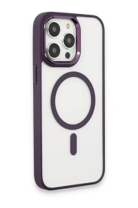 Apple iPhone 15 Pro Max Kılıf Room Magneticsafe Silikon - Derin Mor