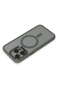 Apple iPhone 15 Pro Max Kılıf Room Magneticsafe Silikon - Gri