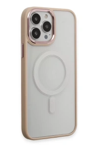 Apple iPhone 15 Pro Max Kılıf Room Magneticsafe Silikon - Pudra