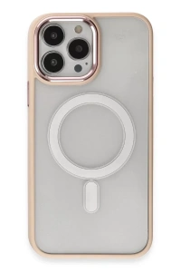 Apple iPhone 15 Pro Max Kılıf Room Magneticsafe Silikon - Pudra