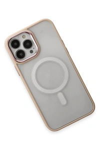 Apple iPhone 15 Pro Max Kılıf Room Magneticsafe Silikon - Pudra