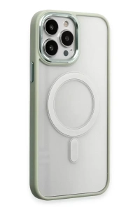 Apple iPhone 15 Pro Max Kılıf Room Magneticsafe Silikon - Su Yeşili