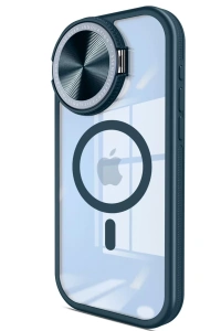 Apple iPhone 15 Pro Max Kılıf Teleskop Lens Magsafe Silikon Kapak - Lacivert