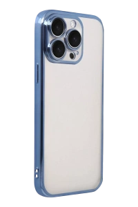 Apple iPhone 15 Pro Max Lensli Silikon - Açık Mavi