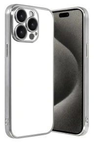 Apple iPhone 15 Pro Max Lensli Silikon - Gümüş