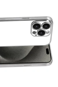 Apple iPhone 15 Pro Max Lensli Silikon - Gümüş