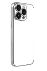 Apple iPhone 15 Pro Max Lensli Silikon - Gümüş