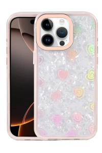 Apple iPhone 15 Pro Max Lumi Desenli Kapak - Pembe