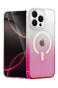 Apple iPhone 15 Pro Max Pummel Shiny Magsafe Kapak - Pembe