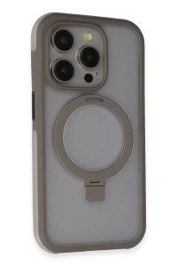 Apple iPhone 15 Pro Max Zorda Airbag Magsafe Standlı Kapak - Titan Gri