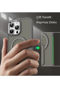 Apple iPhone 15 Pro Tork Magsafe Standlı Kapak - Lila