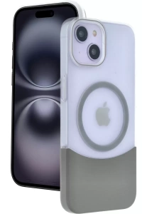 Apple iPhone 15 Velar Magsafe Kapak - Natural Grey