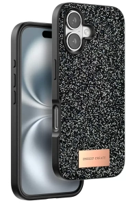Apple iPhone 16 Bright Simli Kapak - Siyah