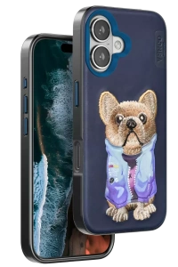 Apple iPhone 16 Cute Desenli Kapak - Lacivert