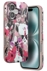 Apple iPhone 16 Flower Series Magsafe Kapak - Pembe