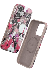 Apple iPhone 16 Flower Series Magsafe Kapak - Pembe