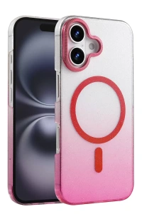 Apple iPhone 16 Glossy Magsafe Kapak - Pembe