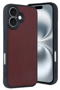 Apple iPhone 16 Kılıf Aras Deri Kapak - Bordo