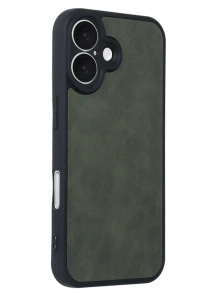 Apple iPhone 16 Kılıf Aras Deri Kapak - Koyu Yeşil