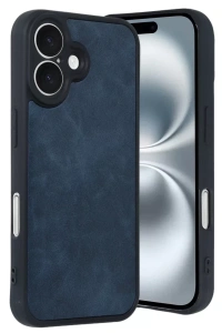 Apple iPhone 16 Kılıf Aras Deri Kapak - Lacivert