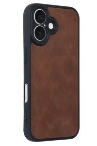 Apple iPhone 16 Kılıf Aras Deri Kapak - Taba